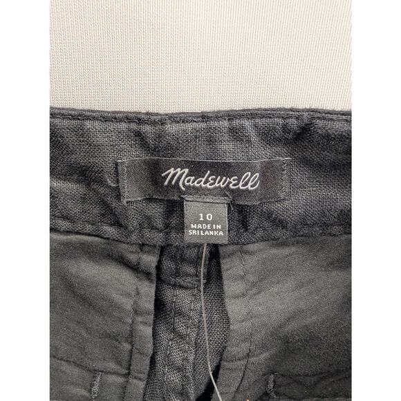 NWT Madewell Patch Pocket Flare Pant in 100% Linen in Jet Black size 10 - Picture 8 of 8